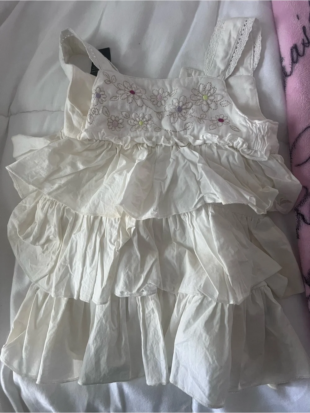 Calvin Klein Jeans White Ruffle Dress